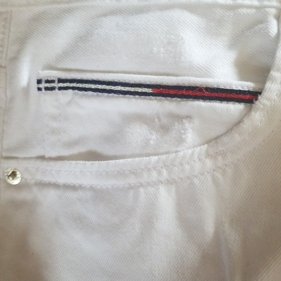 Tommy High Rise Destroyed White Jean Shorts - Picture 2 of 5